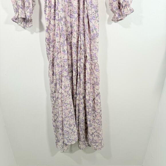NWT Vici Lush Always A Gal Purple Ruffle Floral Side Cutout Mini Dress Small New - Picture 3 of 13